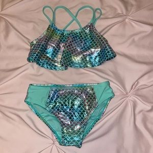 Girls Mermaid Bikini - Size Medium 7/8